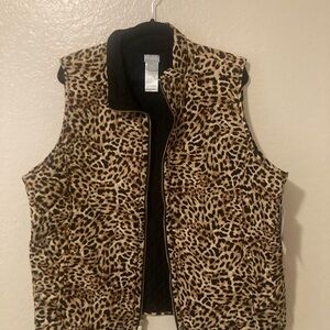 Chico's Leopard Print reversible Vest